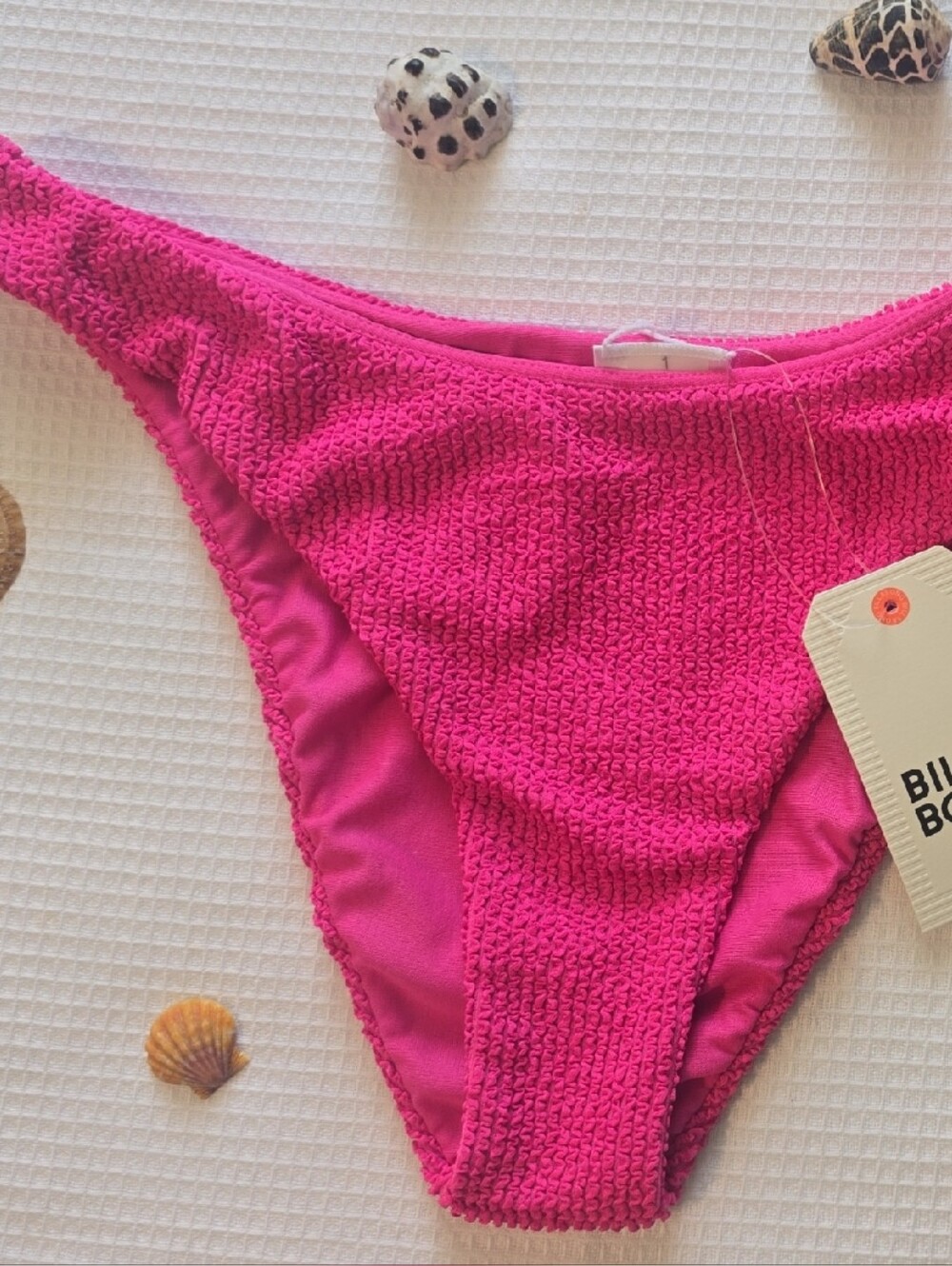 Billabong Vibrant Pink Textured Bikini Bottom